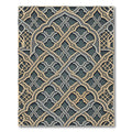 Intricate Golden Arched Lattice Gray Rug