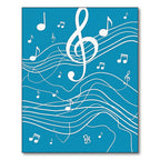 Blue Abstract Musical Notes Rug