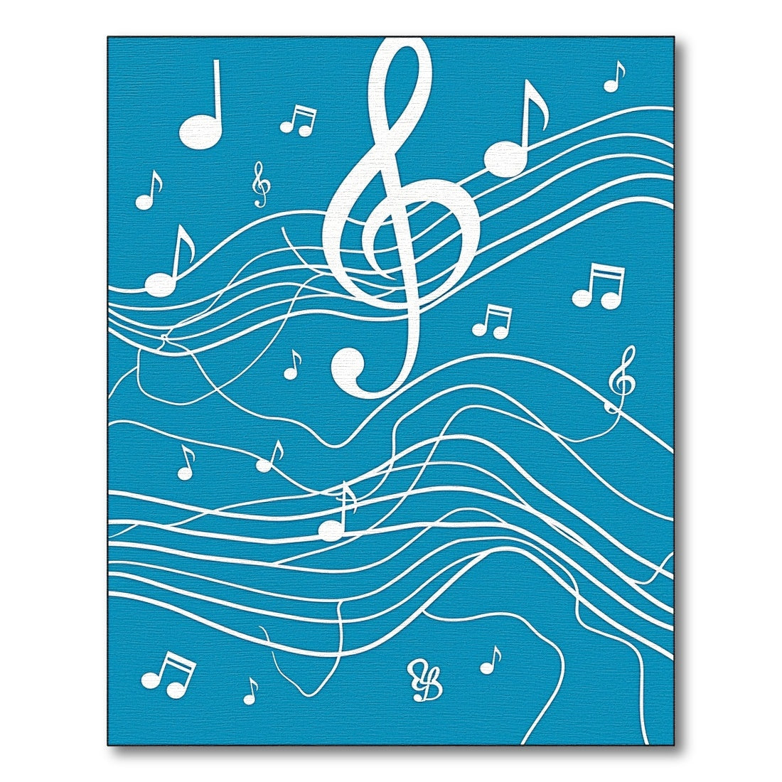 Blue Abstract Musical Notes Rug