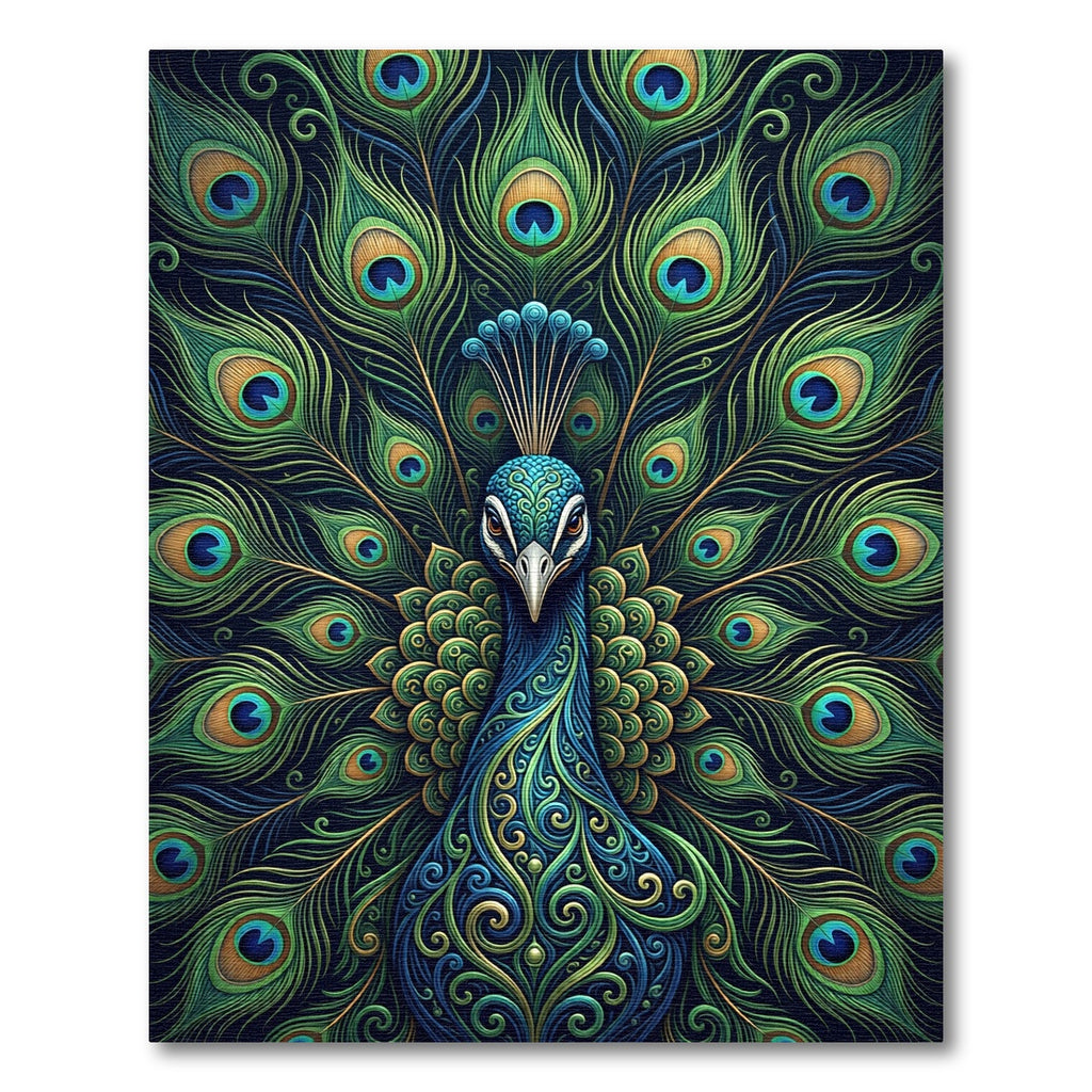 Exquisite Peacock Feather Symmetry Art Rug