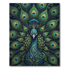 Exquisite Peacock Feather Symmetry Art Rug