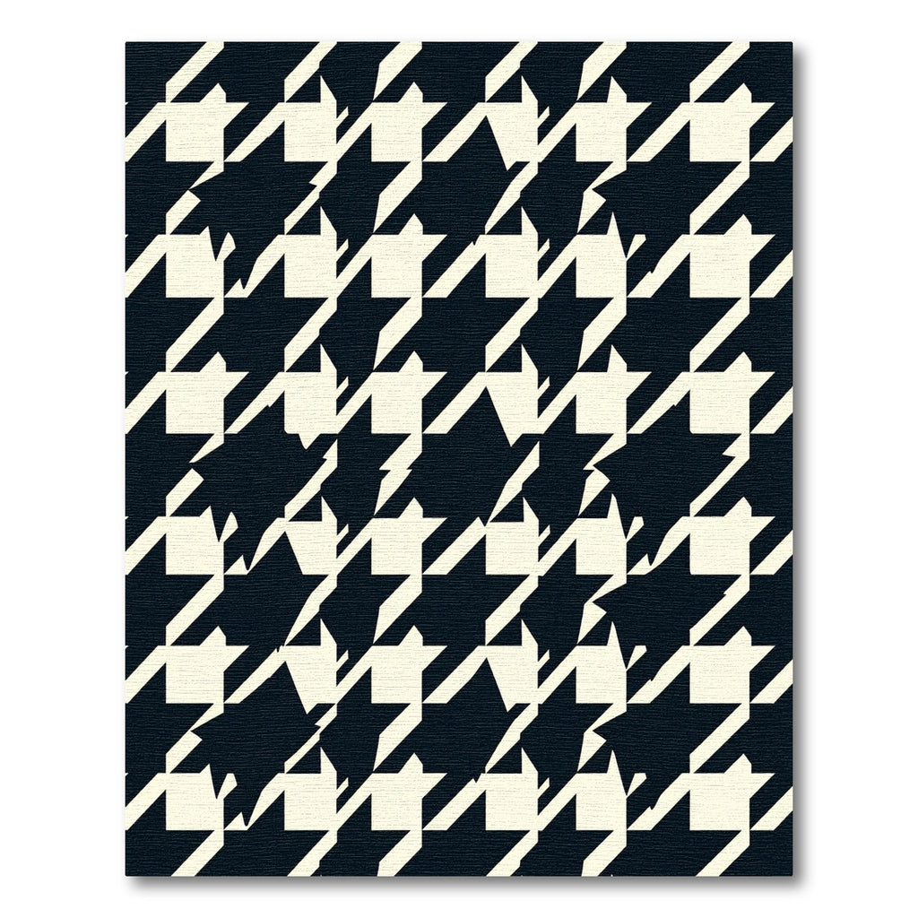Classic Houndstooth Black Cream Pattern Rug