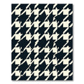 Classic Houndstooth Black Cream Pattern Rug
