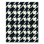 Classic Houndstooth Black Cream Pattern Rug