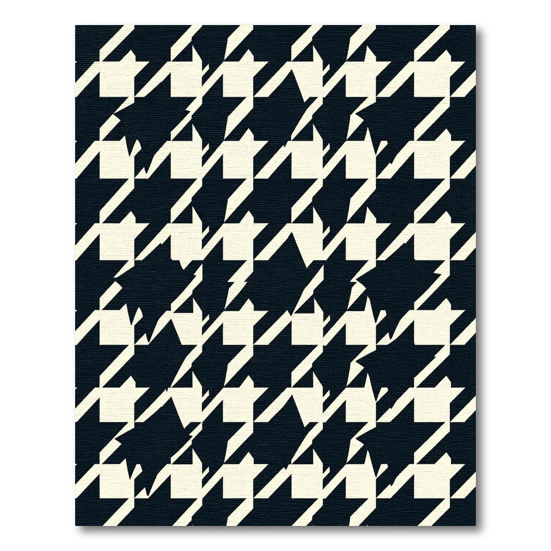 Classic Houndstooth Black Cream Pattern Rug