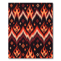Fiery Orange Diamond Ikat Chevron Rug