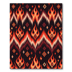 Fiery Orange Diamond Ikat Chevron Rug