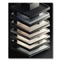 Monochrome Abstract Geometric Layers Rug