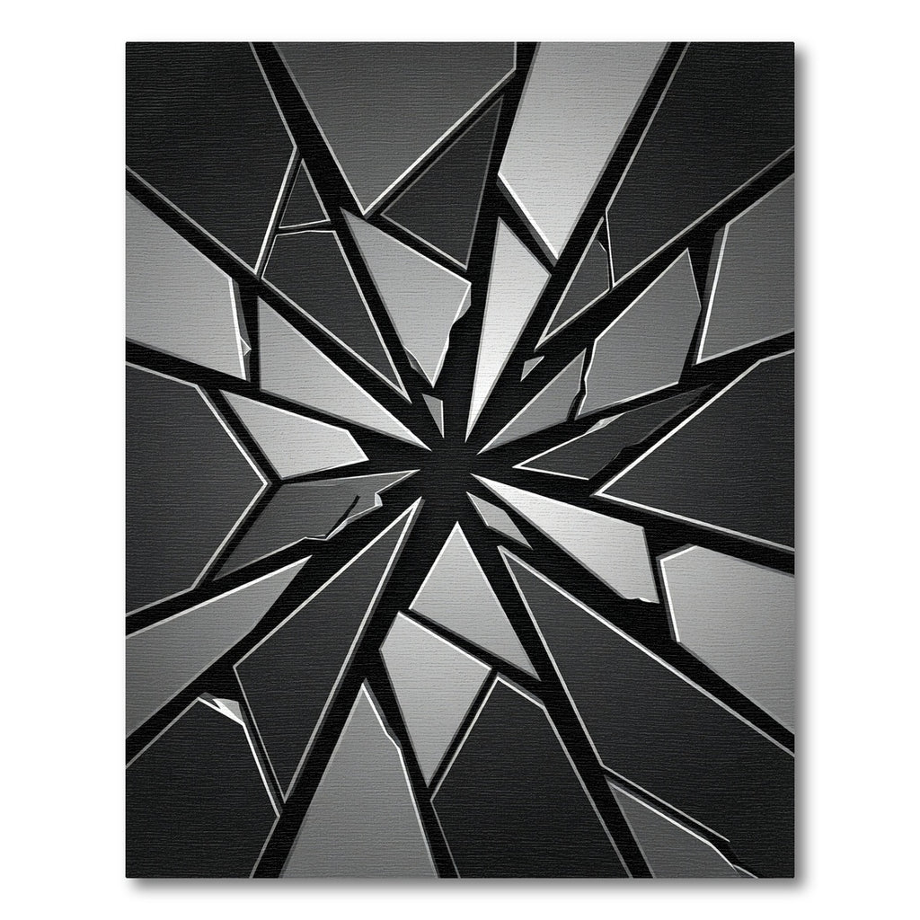 Monochrome Geometric Fractured Shard Rug