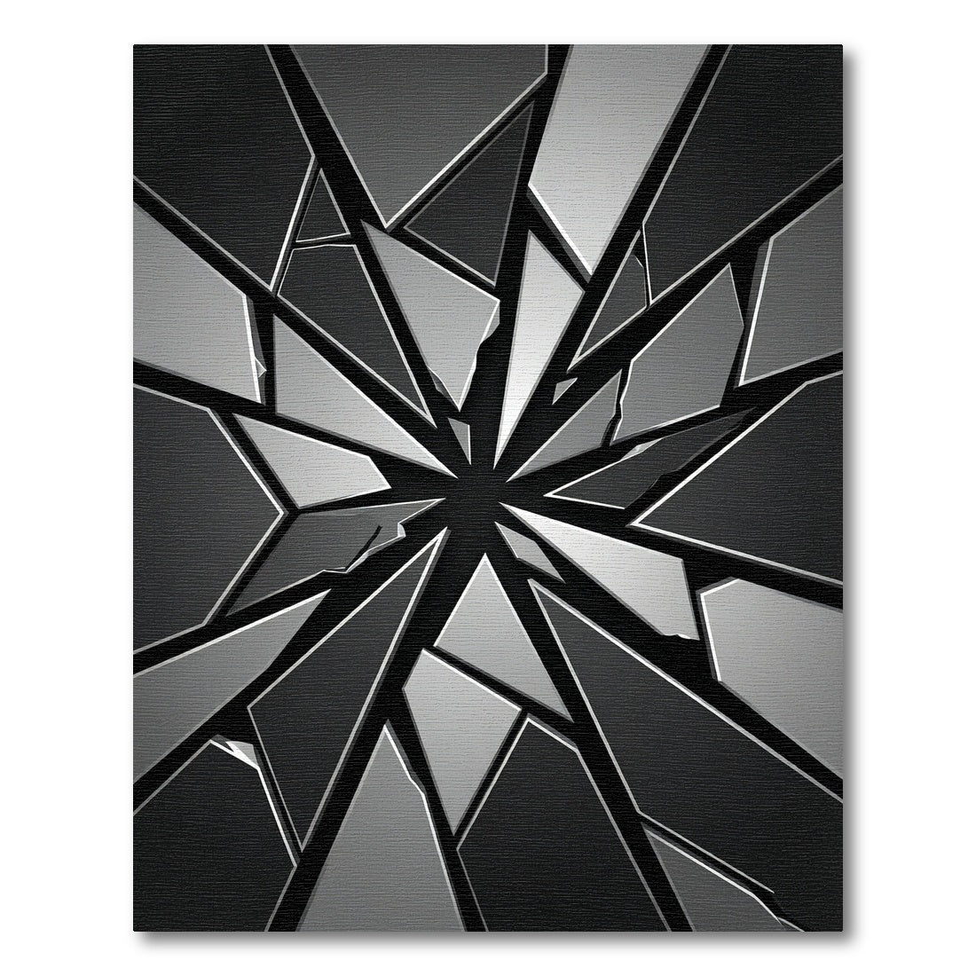 Monochrome Geometric Fractured Shard Rug