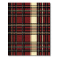 Classic Red Cream Plaid Lines Rug