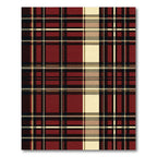 Classic Red Cream Plaid Lines Rug