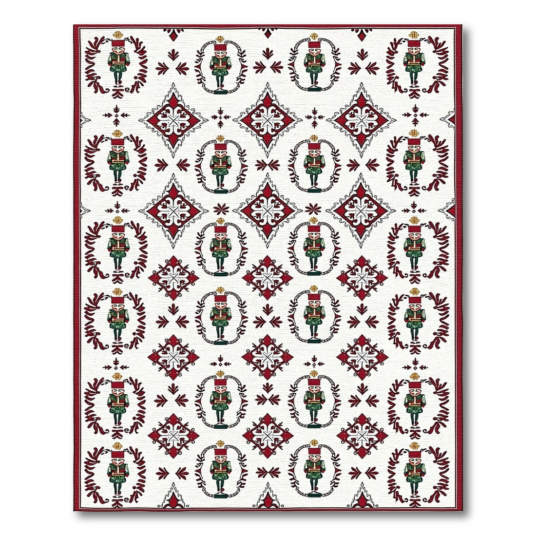 Crimson Nutcracker Medallion Border Rug