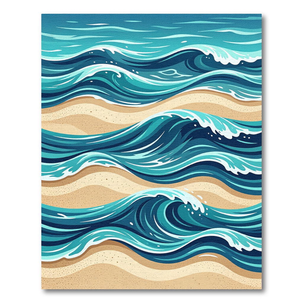 Coastal Blue Shoreline Wave Rug