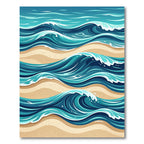 Coastal Blue Shoreline Wave Rug