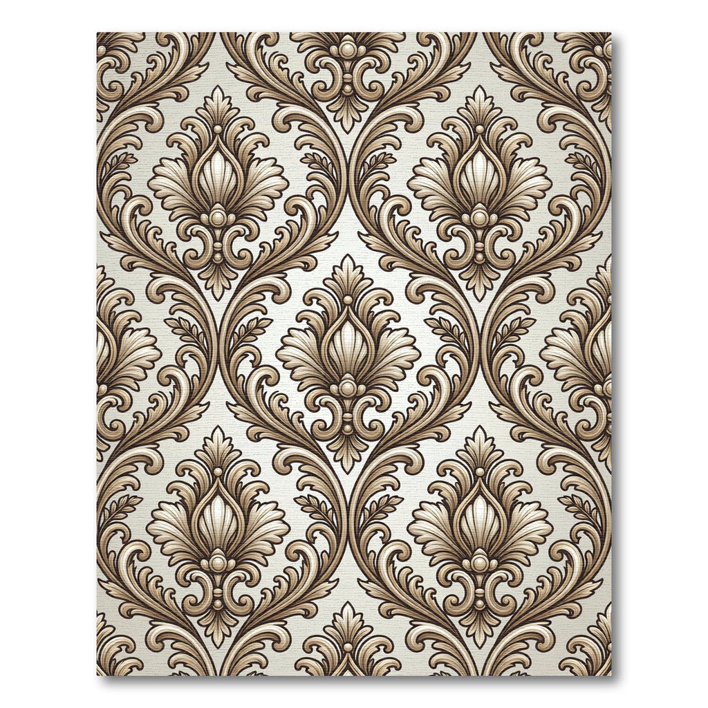 Elegant Cream Baroque Scroll Rug
