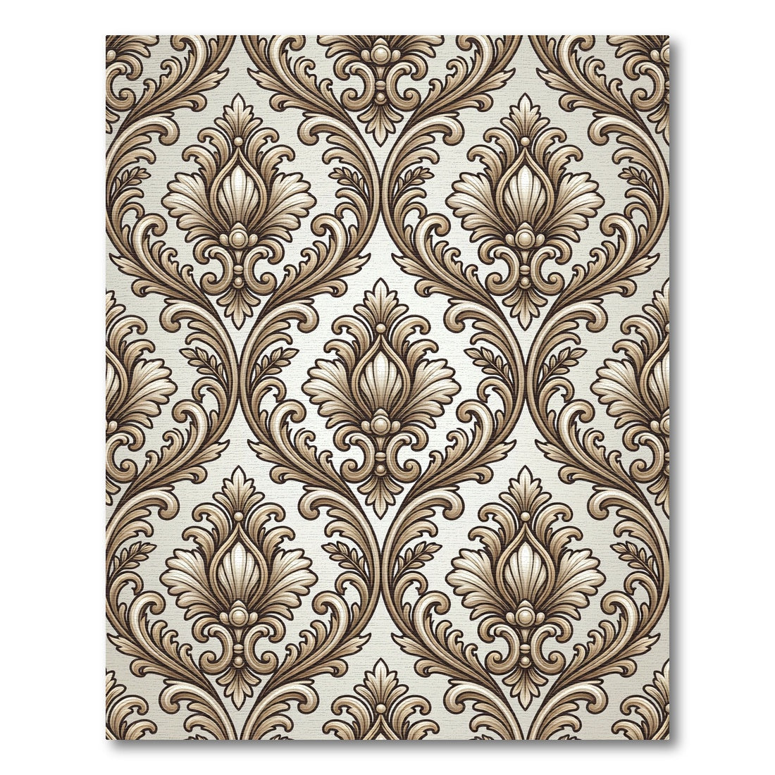 Elegant Cream Baroque Scroll Rug