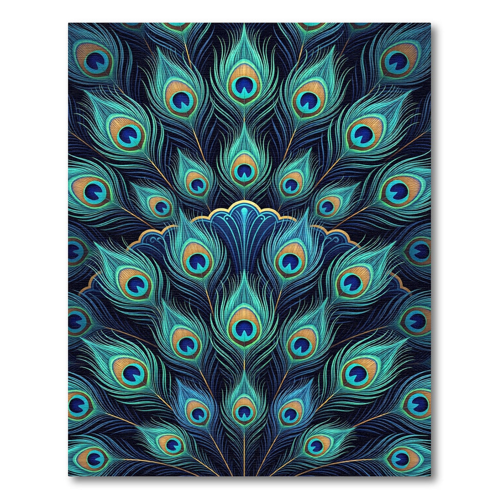 Emerald Teal Gold Peacock Feathers Rug