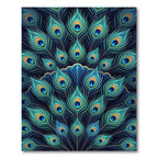 Emerald Teal Gold Peacock Feathers Rug