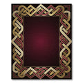 Regal Interlocking Gold Crimson Border Rug