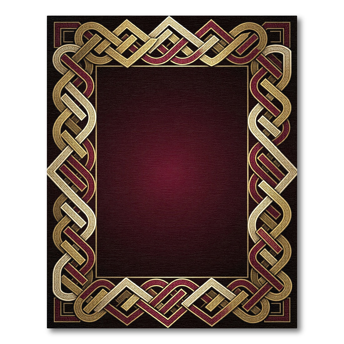 Regal Interlocking Gold Crimson Border Rug