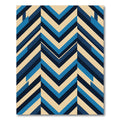 Mid Century Blue Chevron Stripes Rug