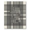 Black and White Geometric Interlocking Lines Rug