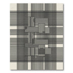 Black and White Geometric Interlocking Lines Rug