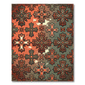 Tribal Cross Orange Olive Geometric Rug
