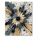 Abstract Splatter Burst Black Gold Grey Rug