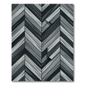Modern Gray Herringbone Geometric Plank Rug