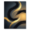 Abstract Golden Swirl Brush Stroke Rug
