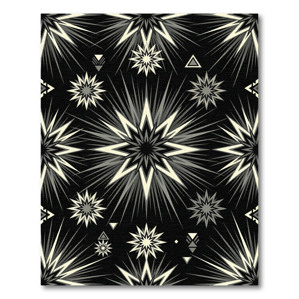 Monochrome Starburst Geometric Tile Rug