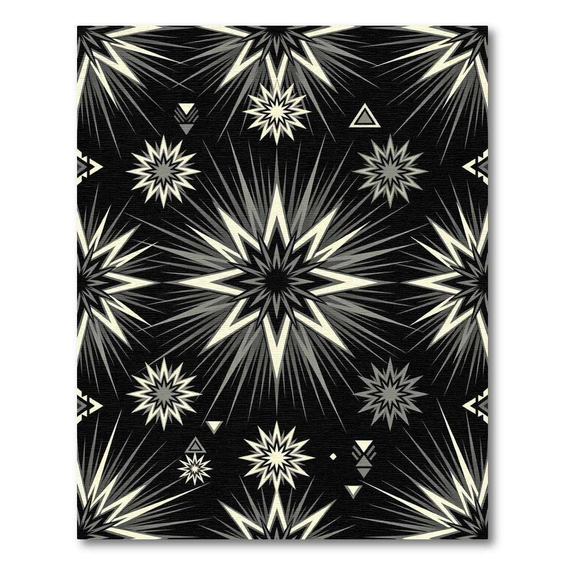 Monochrome Starburst Geometric Tile Rug