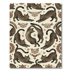Whimsical Brown Tabby Cat Earthy Medallion Rug