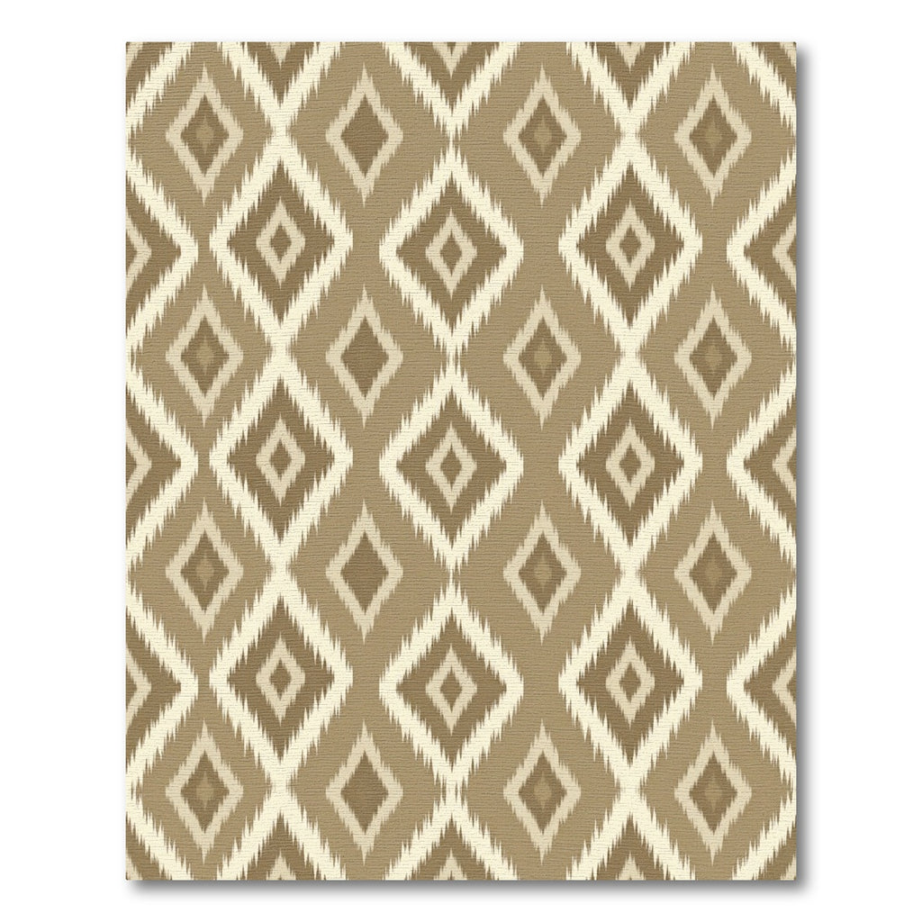 Neutral Earthy Tone Ikat Diamond Rug
