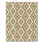 Neutral Earthy Tone Ikat Diamond Rug