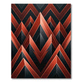 Crimson Black Geometric Chevron Abstraction Rug