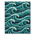 Oceanic Teal Abstract Swirling Wave Rug