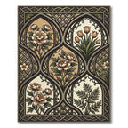 Elegant Botanical Arch Garden Cream Beige Rug