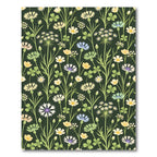 Botanical Wildflower Meadow Forest Green Rug