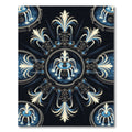 Ornamental Blue Fountain Radiant Symmetry Rug