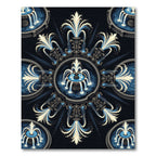 Ornamental Blue Fountain Radiant Symmetry Rug