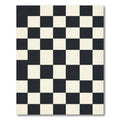 Monochromatic Grid Checkerboard Floor Covering Rug