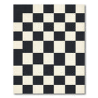 Monochromatic Grid Checkerboard Floor Covering Rug