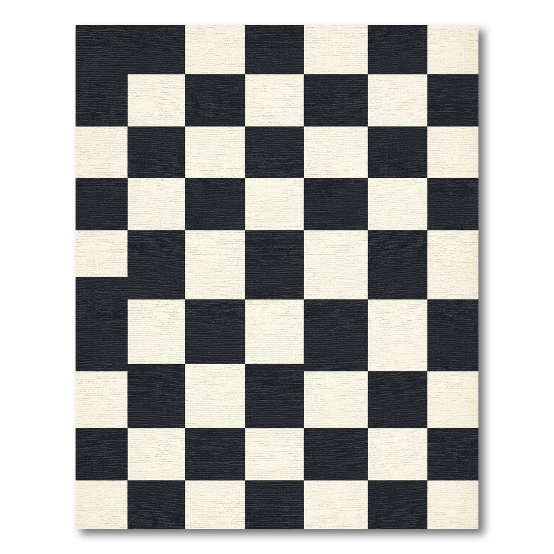 Monochromatic Grid Checkerboard Floor Covering Rug