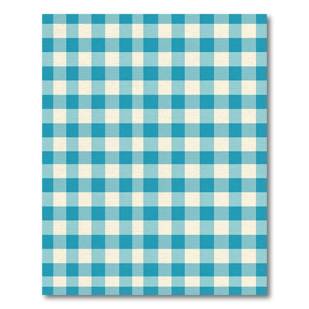 Classic Aqua Gingham Checkered Grid Rug