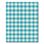 Classic Aqua Gingham Checkered Grid Rug