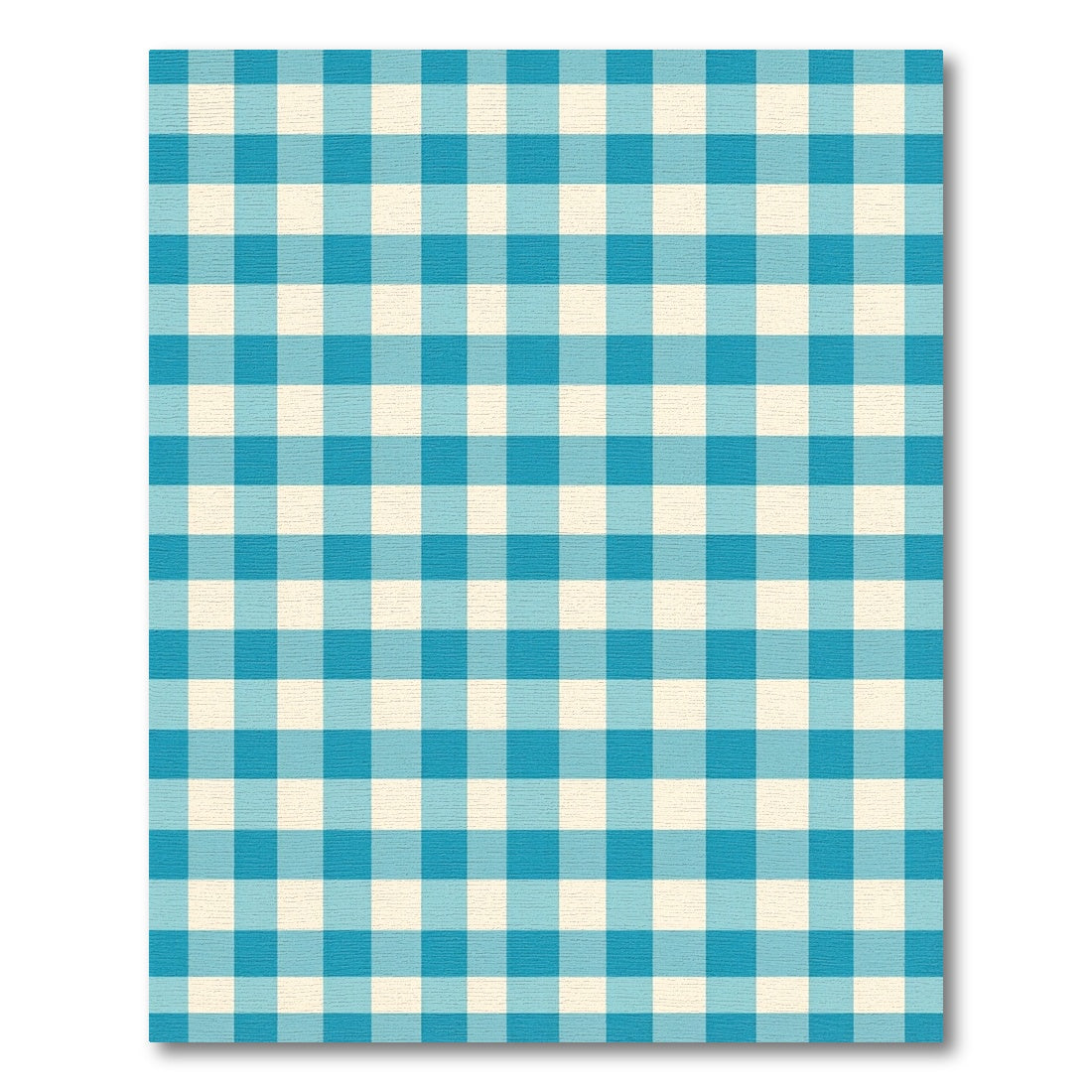 Classic Aqua Gingham Checkered Grid Rug