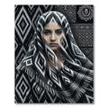 Tribal Black White Geometric Diamond Rug